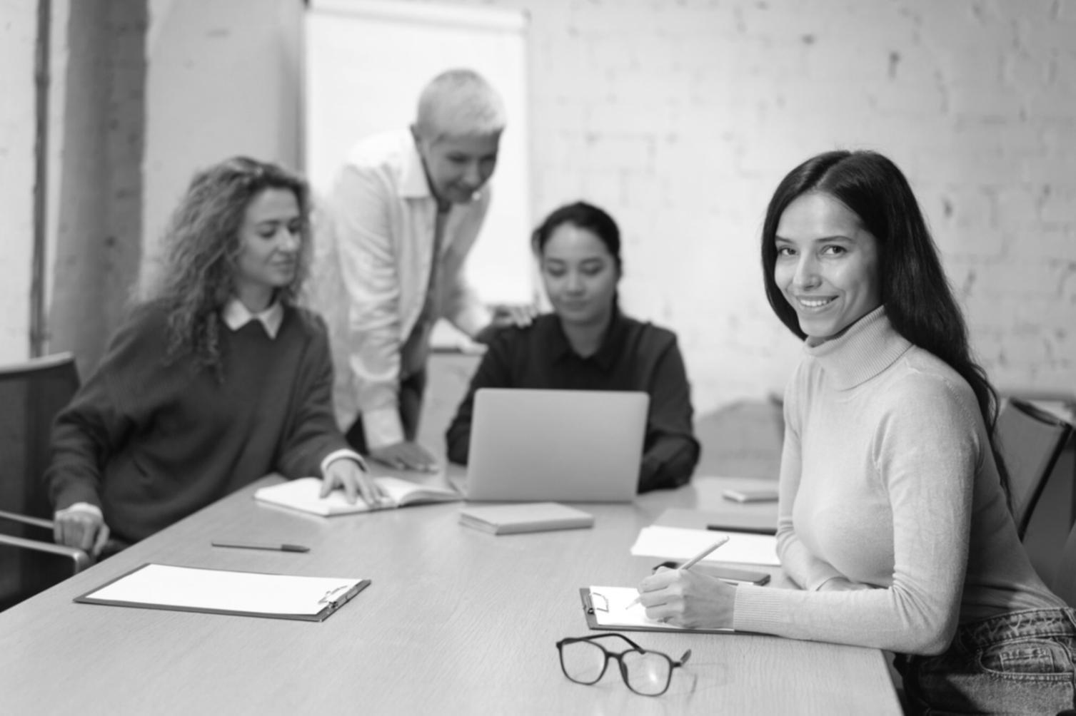Business professionals reviewing financial charts and working capital metrics